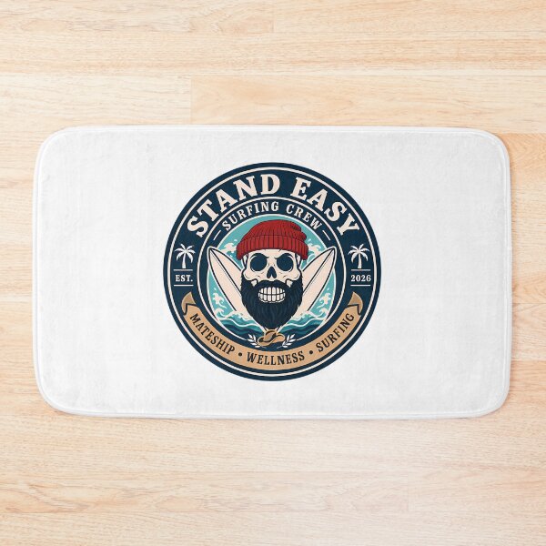 Item preview, Stand Easy Veteran Surf Club Logo Sunshine Coast - Male Version Red Beanie Beard designed and sold by baleigh-mallon.