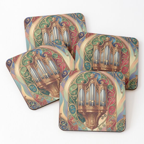 Item preview, Pipe Organ Colorful Art Nouveau Illustration designed and sold by pinkal.