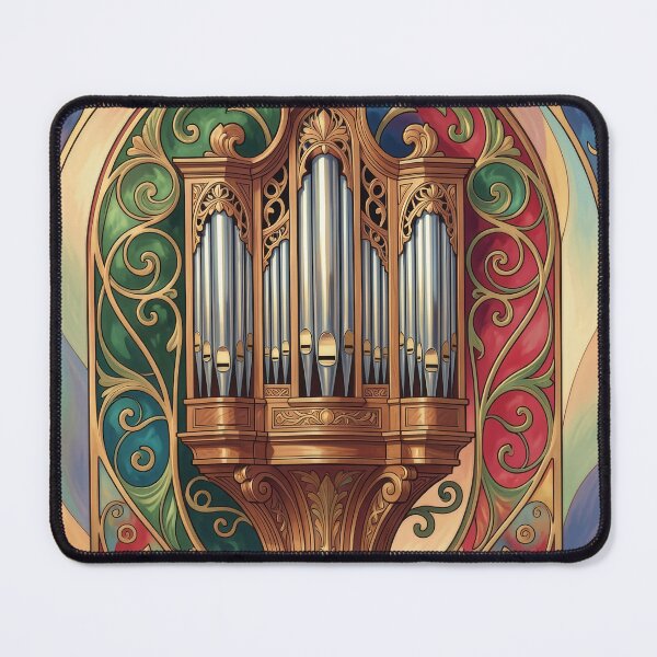 Item preview, Pipe Organ Colorful Art Nouveau Illustration designed and sold by pinkal.