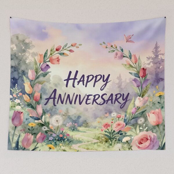 Item preview, Happy Anniversary – Romantic Spring Garden Love designed and sold by Nomad-Maynard.