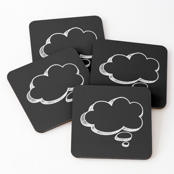 Item preview, White Chalk Thought Bubble Drawing - Blackboard Cloud Outline Art designed and sold by somimalikkk.
