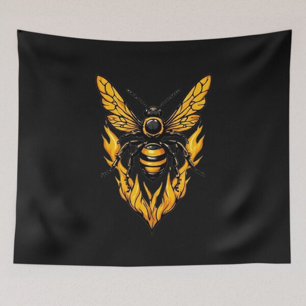 Item preview, Fiery Hornet Emblem - Edgy Fire Bee Streetwear_01 designed and sold by Shift-Bloom.
