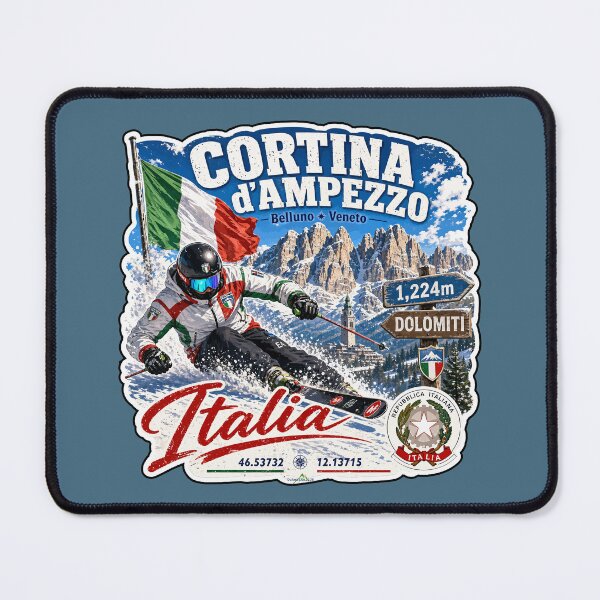 Item preview, Cortina d'Ampezzo Italy Italia Ski Skiing Dolomites Sticker TShirt 03 designed and sold by OuterShellUK.