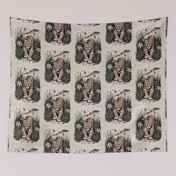 Item preview, Mountain Lion Wildflower Meadow Illustration designed and sold by NuvoraNest.