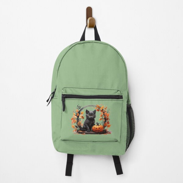Item preview, Halloween cat with pumpkin – Autumnal watercolor designed and sold by Rose Design & Photos.