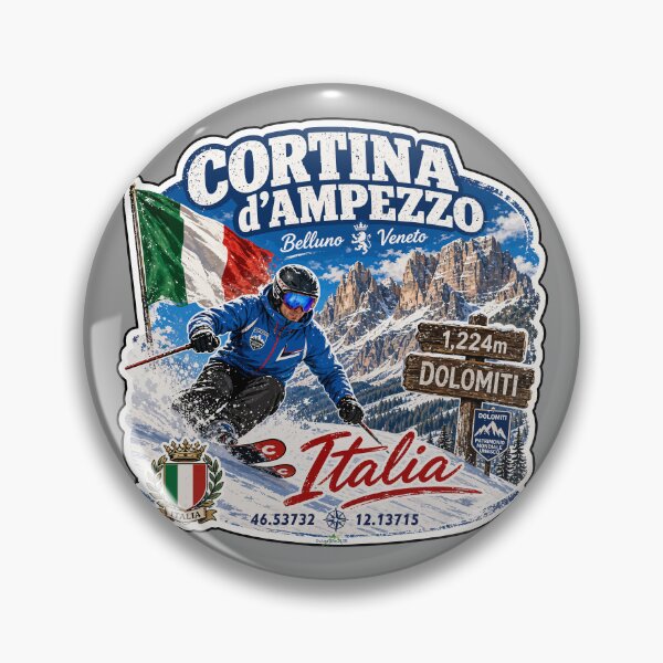 Item preview, Cortina d'Ampezzo Italy Italia Ski Skiing Dolomites Sticker TShirt 04 designed and sold by OuterShellUK.