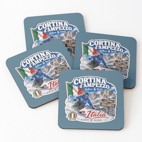 Item preview, Cortina d'Ampezzo Italy Italia Ski Skiing Dolomites Sticker TShirt 04 designed and sold by OuterShellUK.