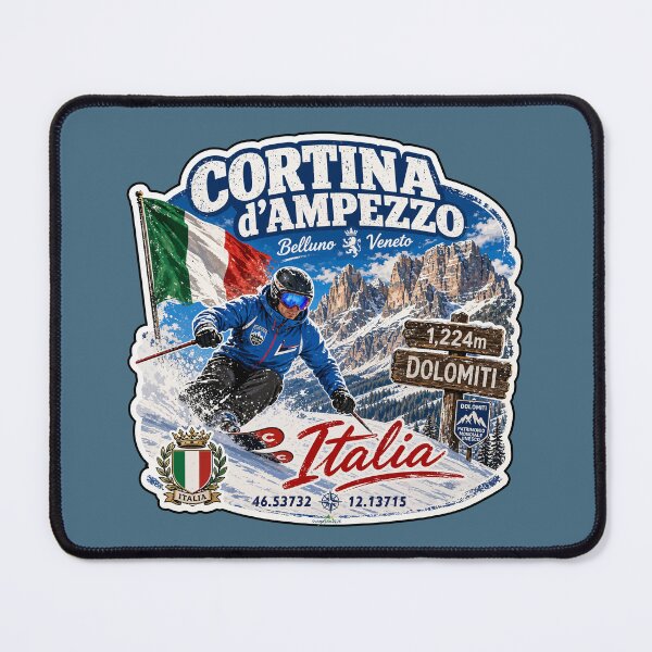 Item preview, Cortina d'Ampezzo Italy Italia Ski Skiing Dolomites Sticker TShirt 04 designed and sold by OuterShellUK.