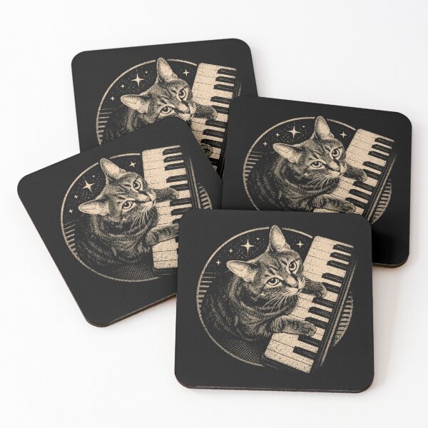 Item preview, Retro Cat Playing Piano Vintage Music Lover designed and sold by Moizento.