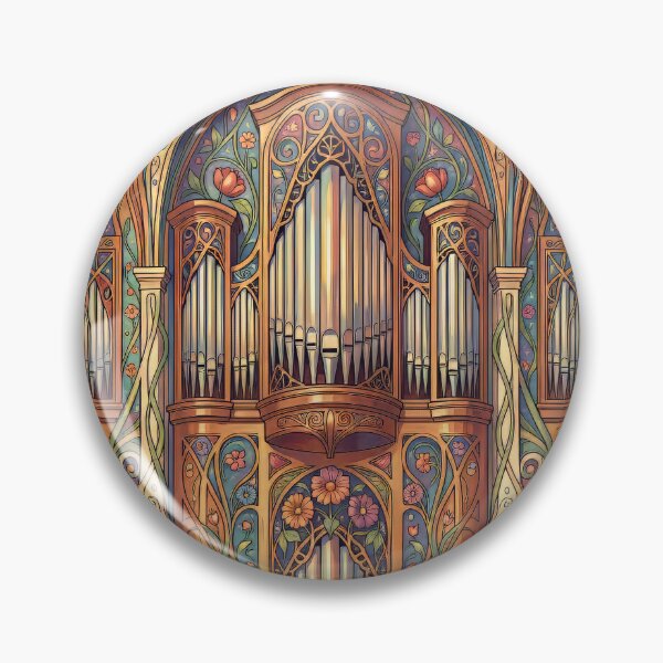 Item preview, Pipe Organ Cathedral Art Nouveau Artwork designed and sold by pinkal.