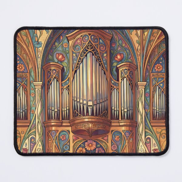 Item preview, Pipe Organ Cathedral Art Nouveau Artwork designed and sold by pinkal.