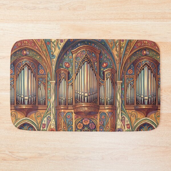 Item preview, Pipe Organ Cathedral Art Nouveau Artwork designed and sold by pinkal.