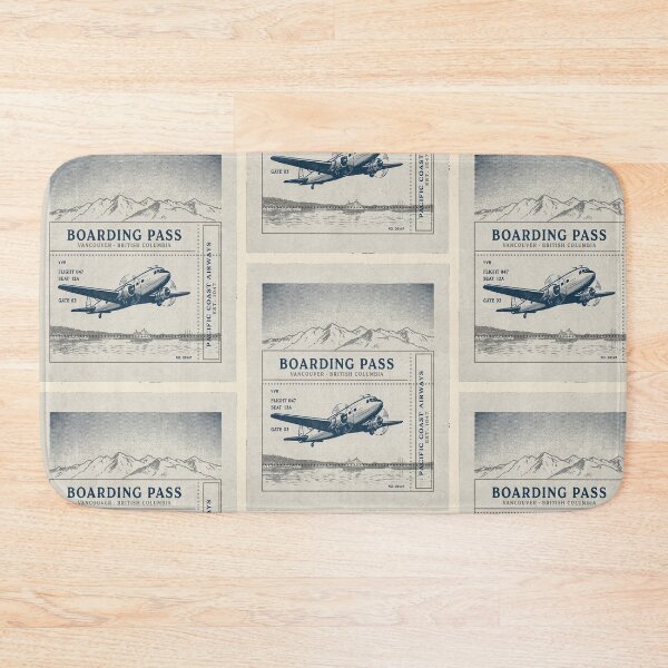 Item preview, Vancouver Vintage DC‑3 Mid‑Century Travel Stamp designed and sold by stickercuffs.