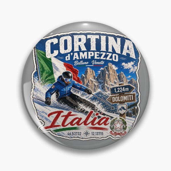 Item preview, Cortina d'Ampezzo Italy Italia Ski Skiing Dolomites Sticker TShirt 05 designed and sold by OuterShellUK.