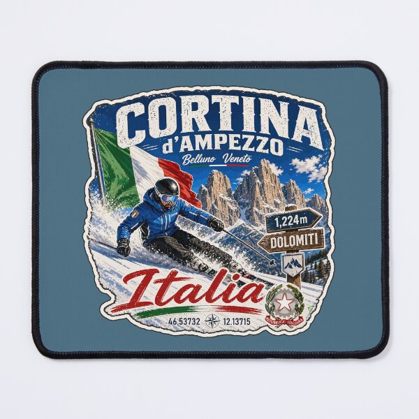 Item preview, Cortina d'Ampezzo Italy Italia Ski Skiing Dolomites Sticker TShirt 05 designed and sold by OuterShellUK.