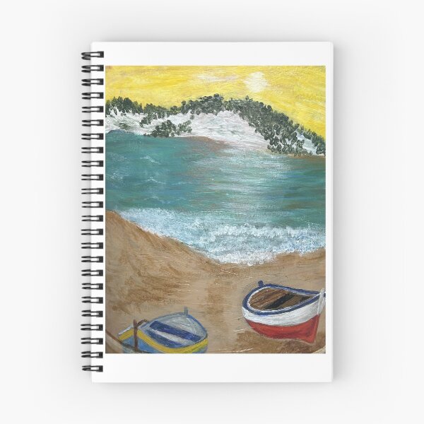 Item preview, Paesaggio Costiero con Barche - Arte Siciliana ad Acrilico designed and sold by B.D'Alessandro.