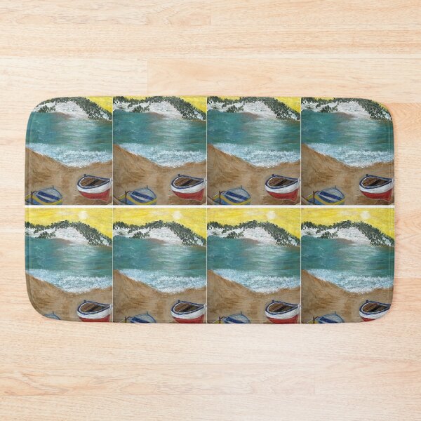 Item preview, Paesaggio Costiero con Barche - Arte Siciliana ad Acrilico designed and sold by B.D'Alessandro.