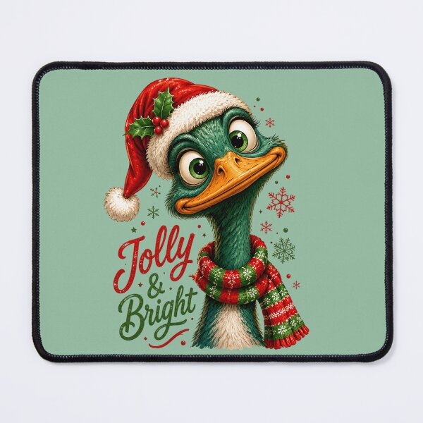 Item preview, Jolly And Bright Christmas Ostrich - Cute Holiday Bird Art designed and sold by FrescoDesign.