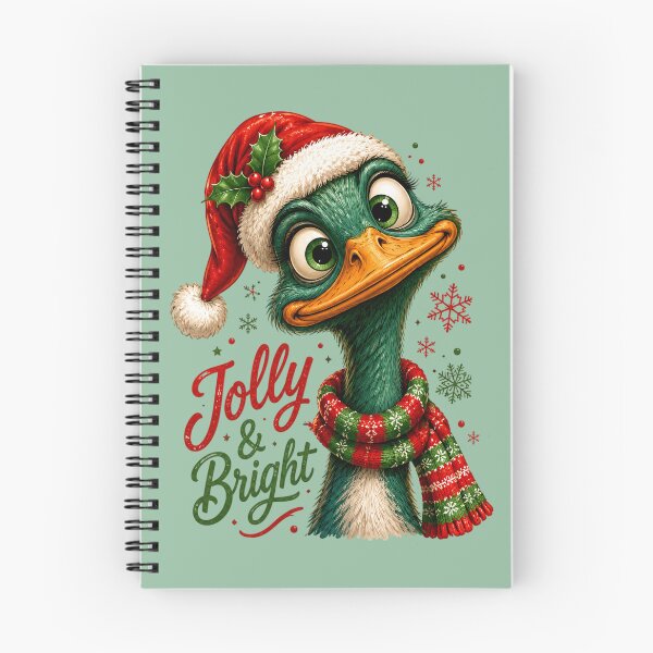 Item preview, Jolly And Bright Christmas Ostrich - Cute Holiday Bird Art designed and sold by FrescoDesign.