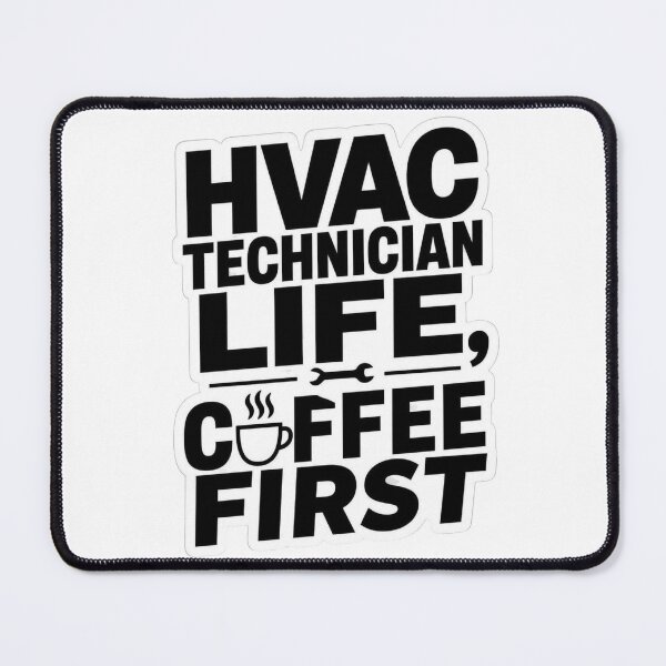 Item preview, HVAC Technician Life Coffee First Funny Heating Air Conditioning Tradesman Typography designed and sold by raedattia.