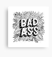 Badass Floral Lettering Canvas Print