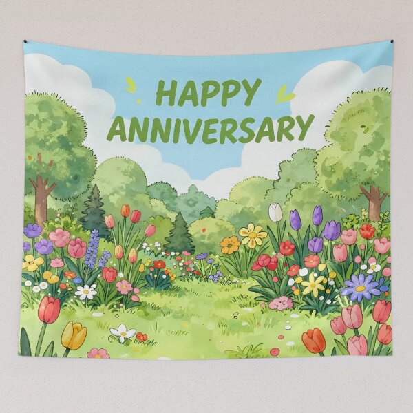 Item preview, Happy Anniversary – Romantic Spring Garden Love designed and sold by Nomad-Maynard.