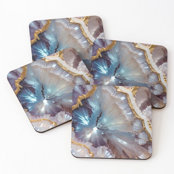 Item preview, Pink & Blue Amethyst Geode with Gold Veins — Luxury Crystal Agate Texture designed and sold by LYAN-STORE.