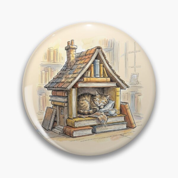 Item preview, Cat in Book House designed and sold by CornershopTee.