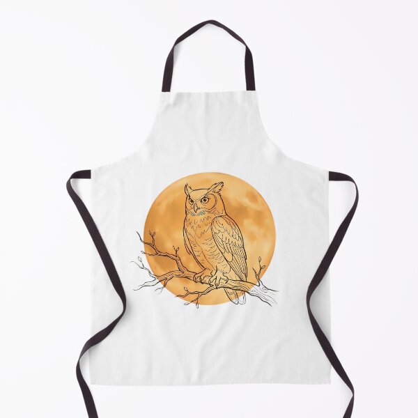 Item preview, Great Horned Owl Full Moon Line Art Owl Lover Gift designed and sold by GTFullShop.