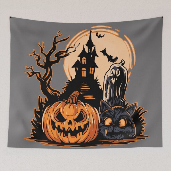 Item preview, Crazy Cat Spooky Pumpkin Halloween designed and sold by RichardRags.