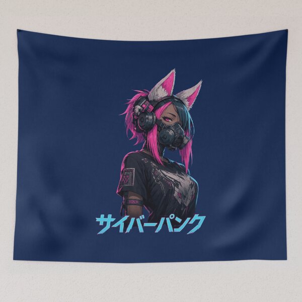 Item preview, Neon Cyber Cat Girl  designed and sold by ElfredaStewart.