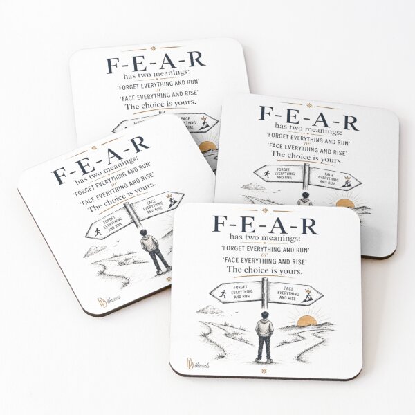 Item preview, F-E-A-R – Forget Everything And Run or Face Everything And Rise | Motivational Courage Quote designed and sold by DesignerThreads.