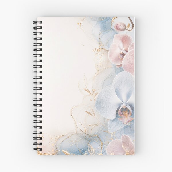 Item preview, Elegant Pastel Blue and Pink Orchids with Gold designed and sold by AneissPiaf.