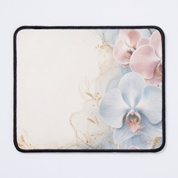 Item preview, Elegant Pastel Blue and Pink Orchids with Gold designed and sold by AneissPiaf.