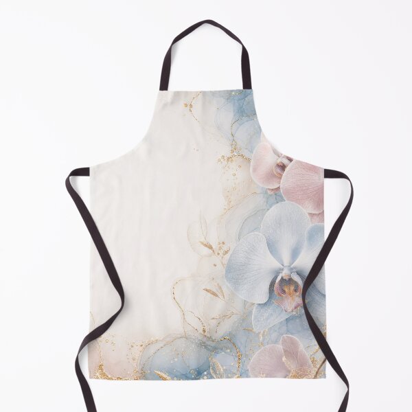 Item preview, Elegant Pastel Blue and Pink Orchids with Gold designed and sold by AneissPiaf.