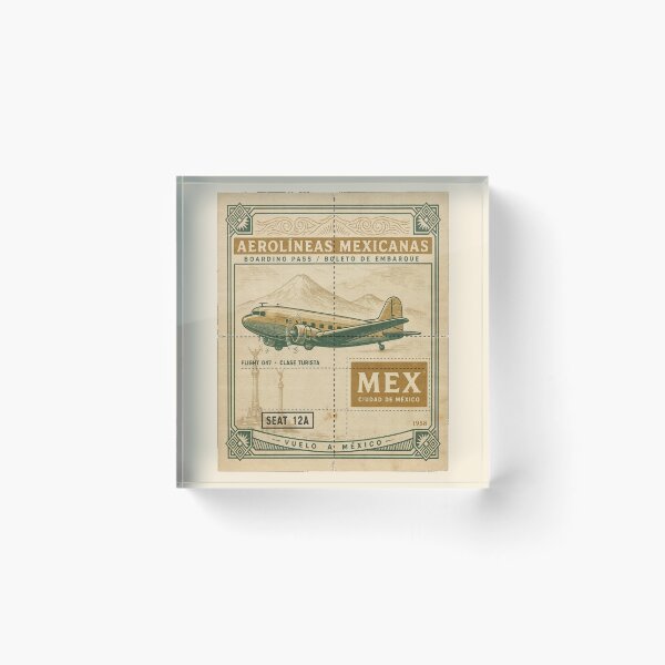 Item preview, Mexico City Vintage DC‑3 Mid‑Century Travel Stamp designed and sold by stickercuffs.