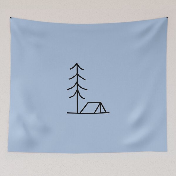 Item preview, Camping sketch. Simple, minimalist line art doodle designed and sold by hitNmiss.
