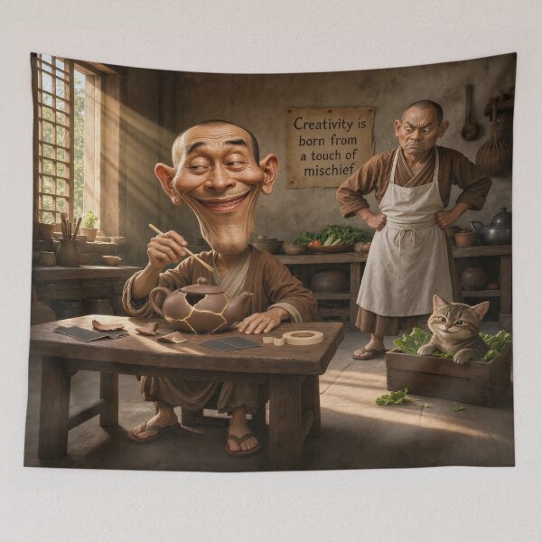 Item preview, Funny Kitchen Unique Art Work Illustration designed and sold by The Brother Wu Collection.
