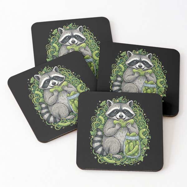 Item preview, Raccoon Eating Pickles designed and sold by Positive&FunnyThings.