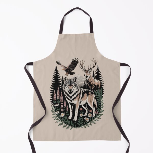 Item preview, Wolf Deer Eagle Wilderness Illustration designed and sold by NuvoraNest.