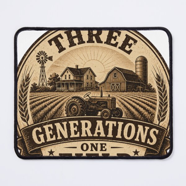 Item preview, Three Generations One Field - Vintage Farmer Tractor T-Shirt designed and sold by Haque Designs.