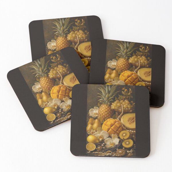 Item preview, Moody Botanical Still Life Pineapple Melon Tropical Fruit Print designed and sold by DMarquiseArt.