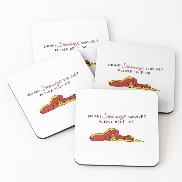 Item preview, Sausage Survivor Funny Fast Food Hotdog Comic Art designed and sold by Errorclubmeme.