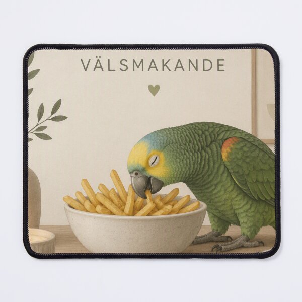 Item preview, Hygge Parrot and French Fries "DELICIOUS" designed and sold by NickWhittleArt.