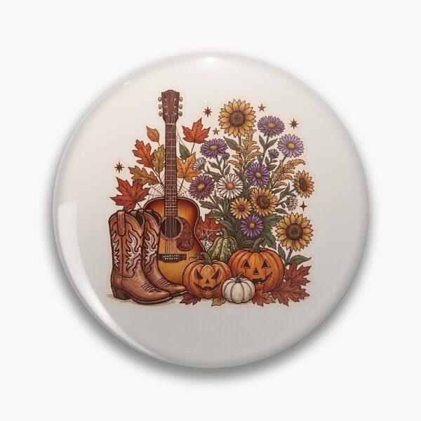 Item preview, Autumn Guitar Art | Fall Country Decor | Rustic Pumpkin Illustration designed and sold by Divinedesignbydulce.