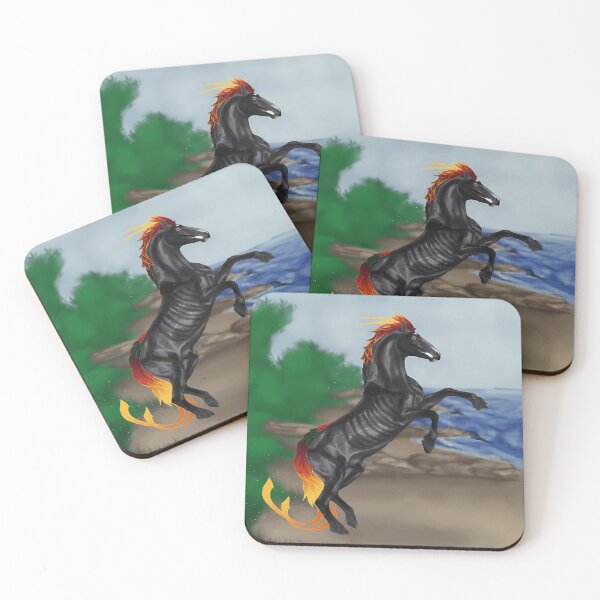 Item preview, Mythical Fiery Rearing Horse Fantasy Equine Creature designed and sold by Moscettakkk.