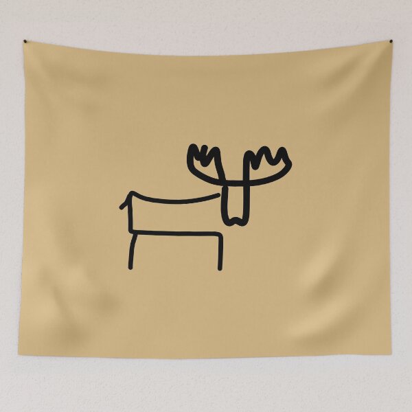 Item preview, Moose simple doodle line art sketch designed and sold by hitNmiss.
