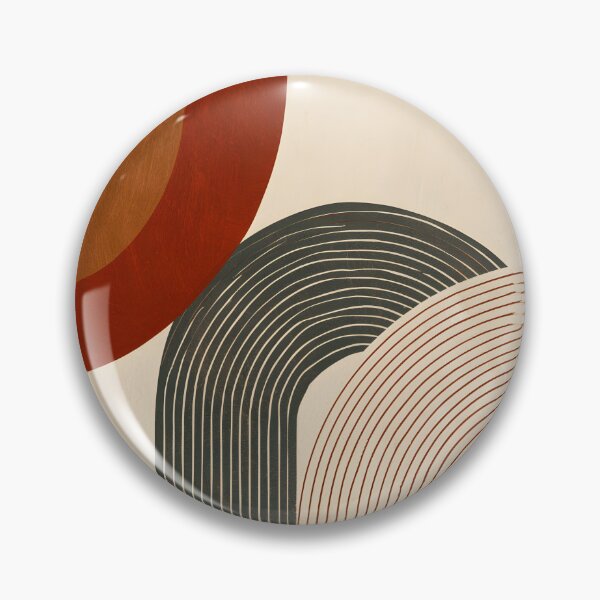 Item preview, Mid-Century Geometric Shapes Abstract Arches - Two Tone Earthy - Terracotta Retro Modernist Line Art designed and sold by GrinGalore.