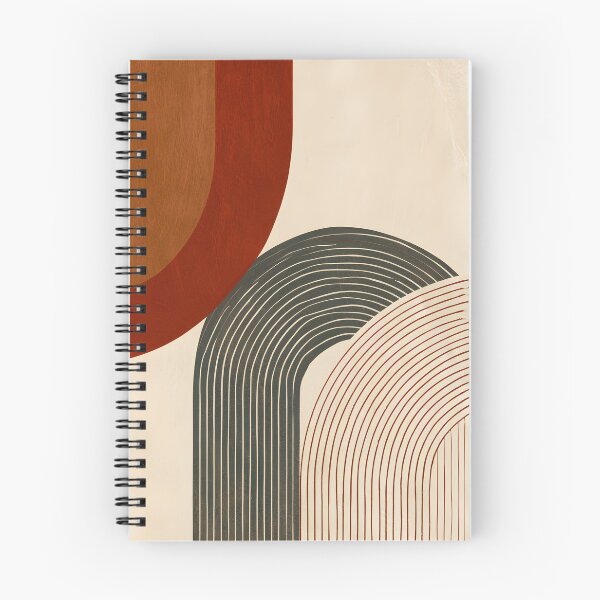 Item preview, Mid-Century Geometric Shapes Abstract Arches - Two Tone Earthy - Terracotta Retro Modernist Line Art designed and sold by GrinGalore.