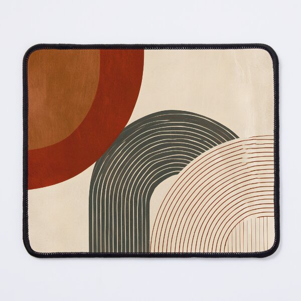 Item preview, Mid-Century Geometric Shapes Abstract Arches - Two Tone Earthy - Terracotta Retro Modernist Line Art designed and sold by GrinGalore.